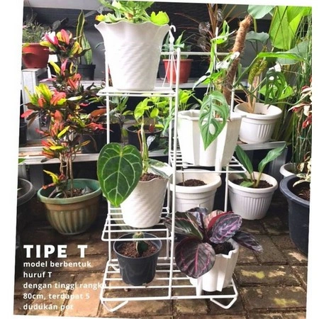 TINGGI 80CM / Rak Tanaman / Rak Pot Tanaman Bunga Standing Planter 5 Dudukan Tanaman Minimalis / Pot Standing Minimalis / Dudukan Pot Besi