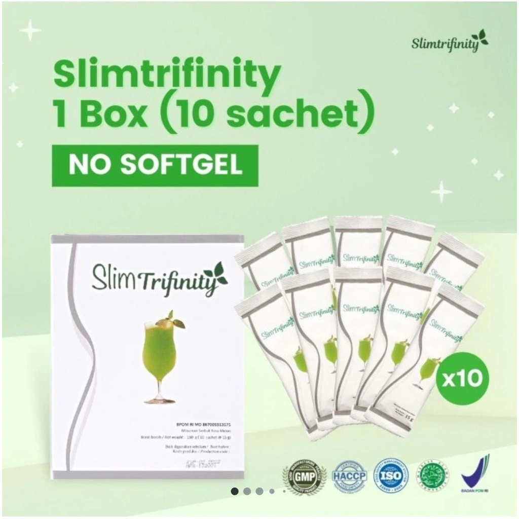 SlimTrifinity Diet Detoks Slimming Jus Minuman Fiber Suplemen Pelancar BAB Sembelit