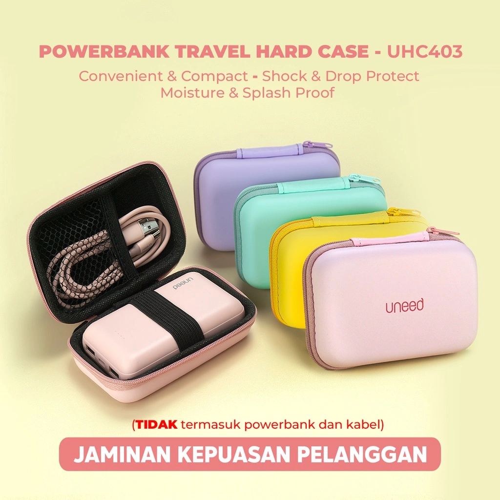 Uneed Hard Case untuk Powerbank Earphone Hard Disk SSD Hardcase UHC403 (Hanya Hard Case / Tidak Termasuk Isi)