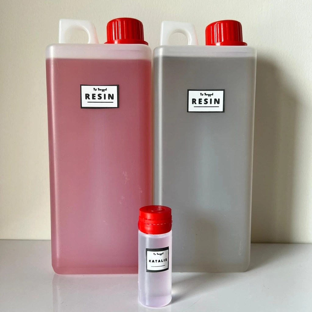 RESIN 1000 gram + Katalis Recin Bening Merah Recine Catalis fiber Acrylic DIY 108 Bening Prakarya Kerajinan Craft Crafting Art Seni Kesenian Kertakes Air Cair Resinnn Liquid Alat Peralatan Perlengkapan Home Stuff Tools Alat Rumah Tangga Malang