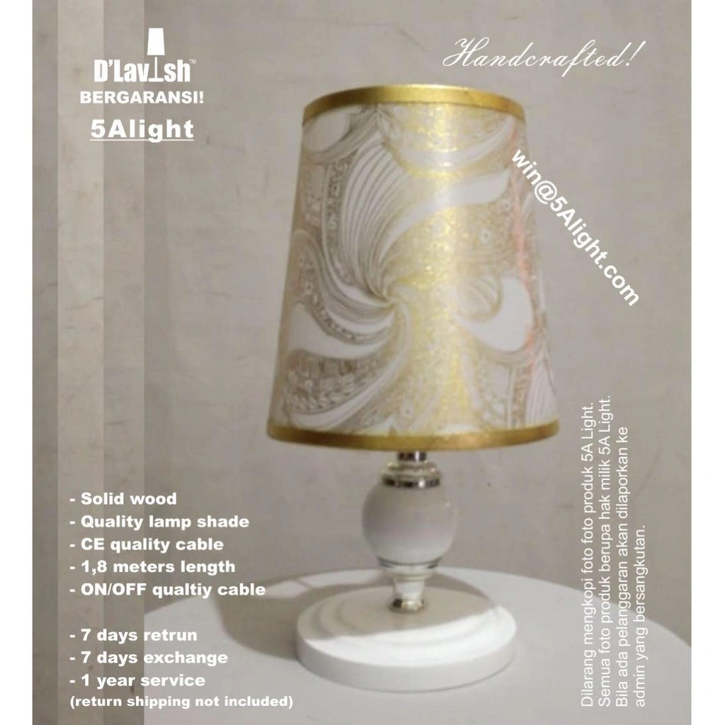 Garnet WOOD - Lampu Meja Hias Nakas/Lampu Tidur/Lampu Malam