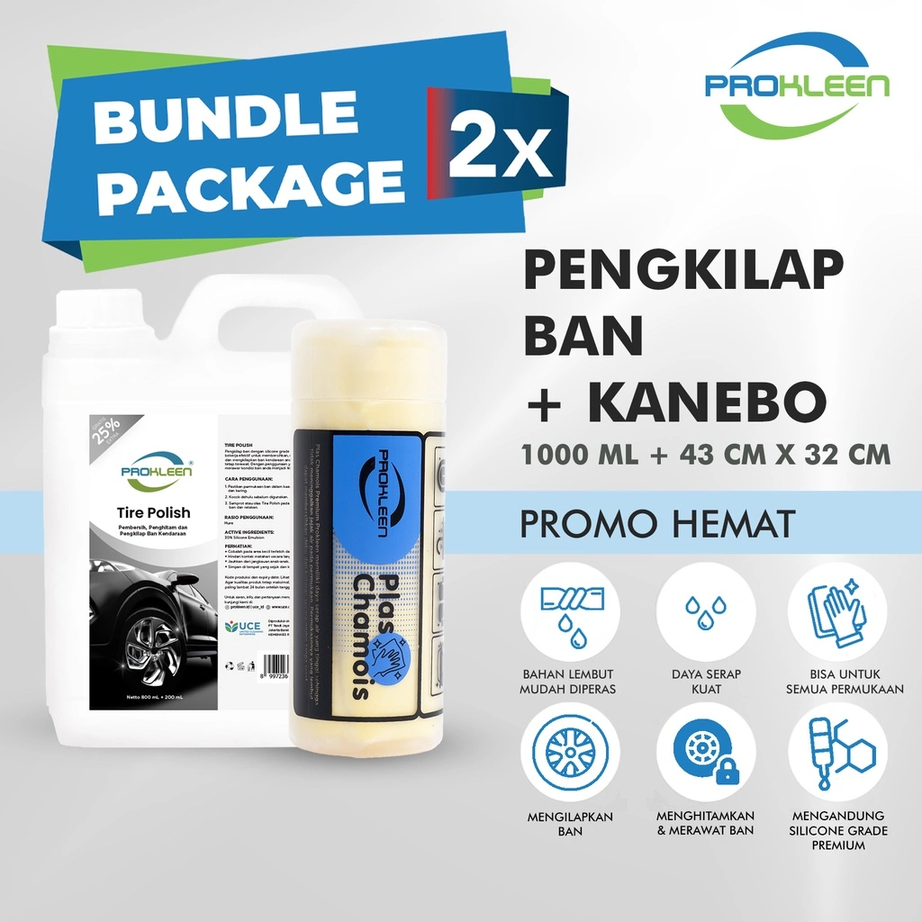 [BUNDLE] Semir Ban Tire Polish + Kanebo Plas Chamois PREMIUM PROKLEEN