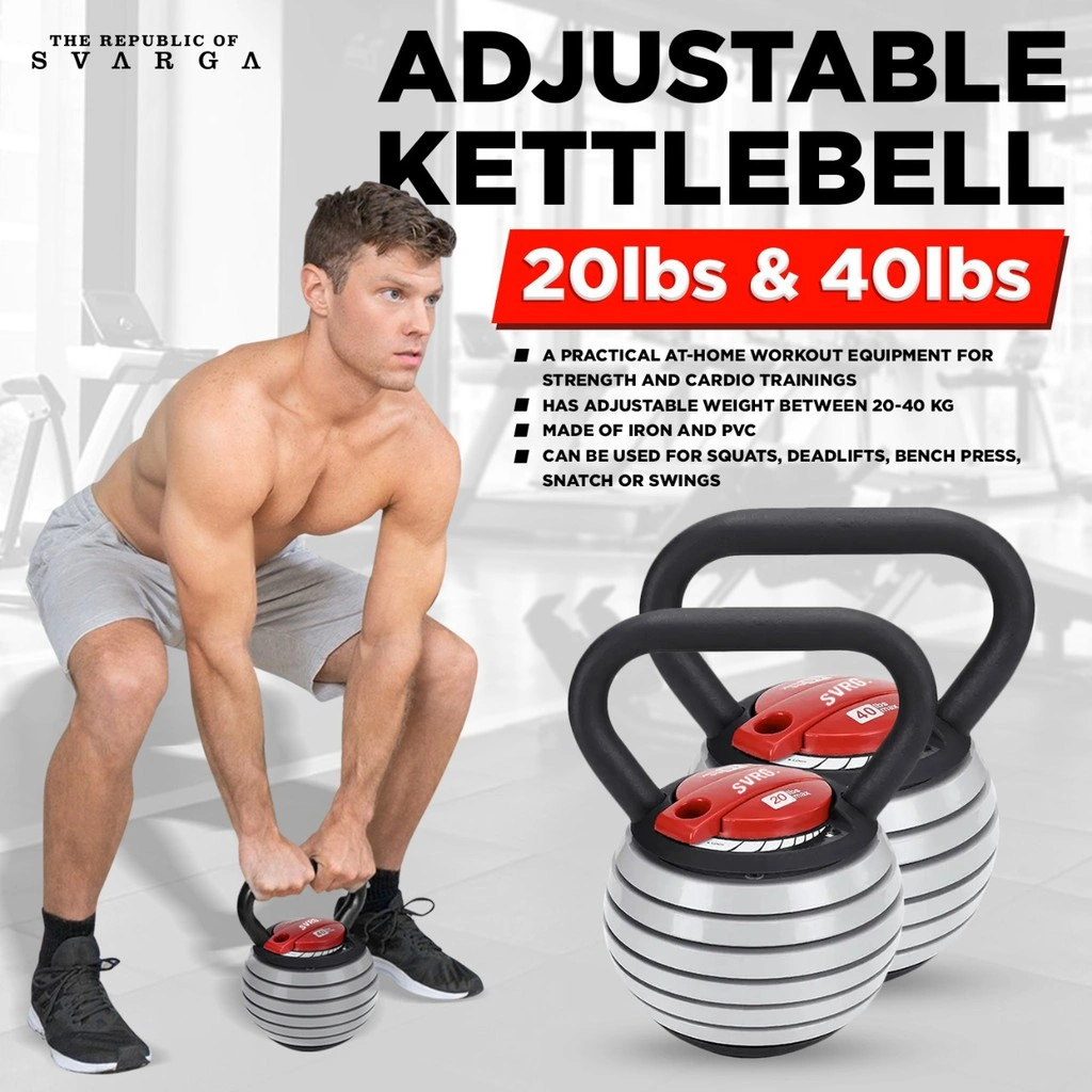 Svarga Adjustable Kettlebell - Weightlifting - 20LBS - Dumbell Barbel Kettle Bell