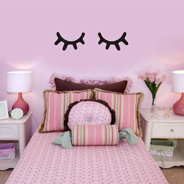 Puswall - Stiker Dinding / Wallsticker Sleepy Eyes Black / Dekorasi kamar Anak / Wall Sticker Custom