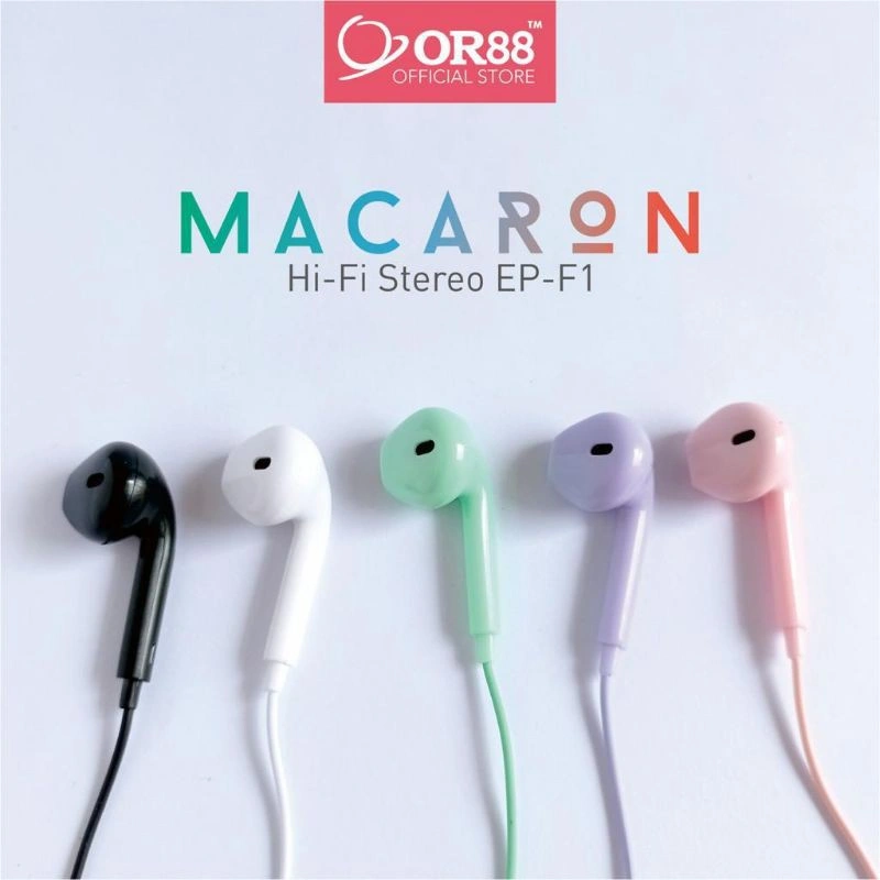 OR88 Headset earphone handsfree hi-fi macaron type F1