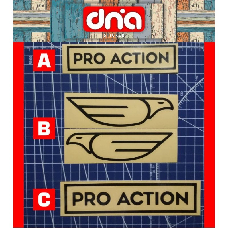 cutting sticker pro action logo eagle sepeda lipat