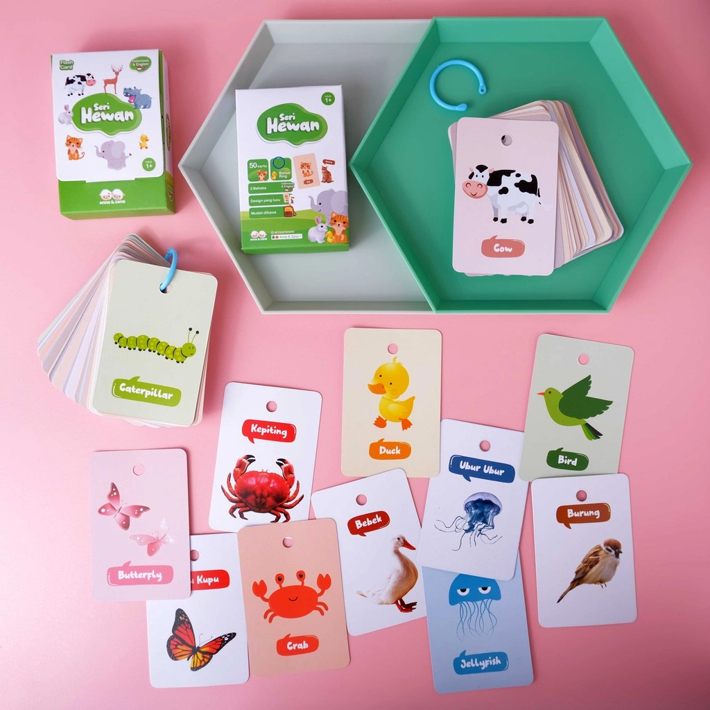 Flashcard / Kartu Edukasi / Aktivitas Bayi Anak Balita seri Hewan / PAUD