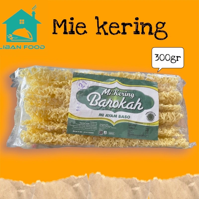 MIE KERING / MIE KERING MERK BAROKAH ( 1 BUNGKUS )/ TERMURAH / GRATIS ONGKIR / LIBANFOOD