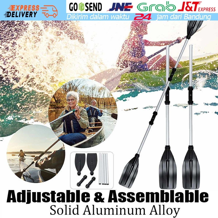 2PC Dayung Aluminium Kayak Paddle / Boat Oars Dayung Perahu Kano Perahu Karet Aksesoris Olahraga Air