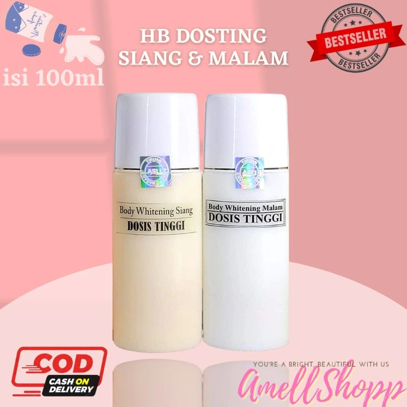 [ COD ] PAKET SIANG MALAM HB EXTRA WHITENING HANDB0DY BODY LOTION WHITENING PEMUTIH BADAN