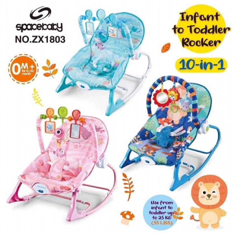 SpaceBaby Bouncer Infant To Toddler Rocker 1803 | Space Baby Bouncer Bayi Dengan Musik Dan Mainan Gantung