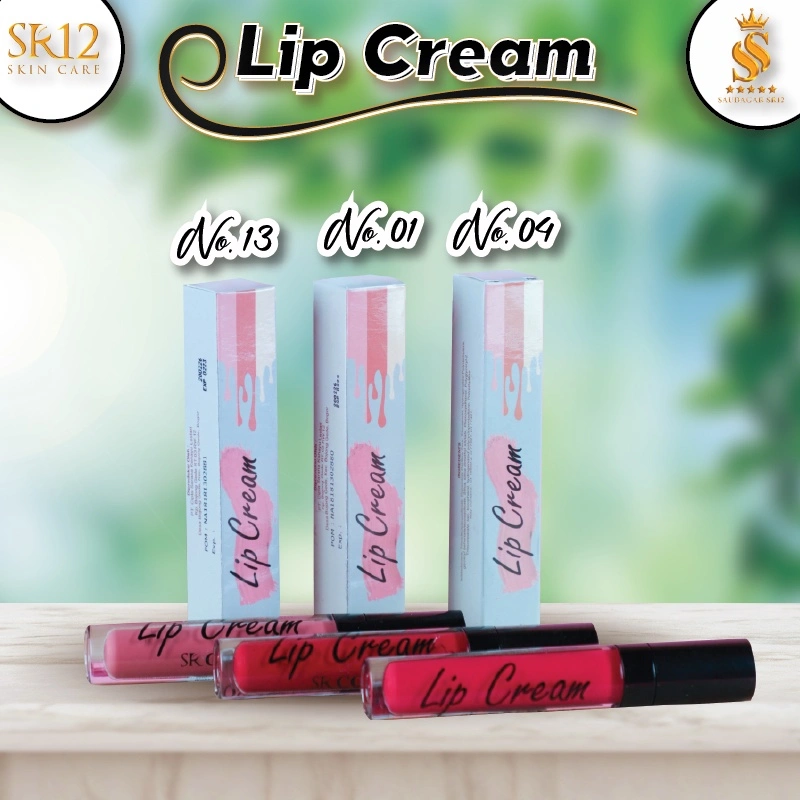 Lip Cream SR12 Lipstik Tahan Lama & Air Bebas Paraben Ringan Di Bibir Hasil Warna Yang Lebih Pekat