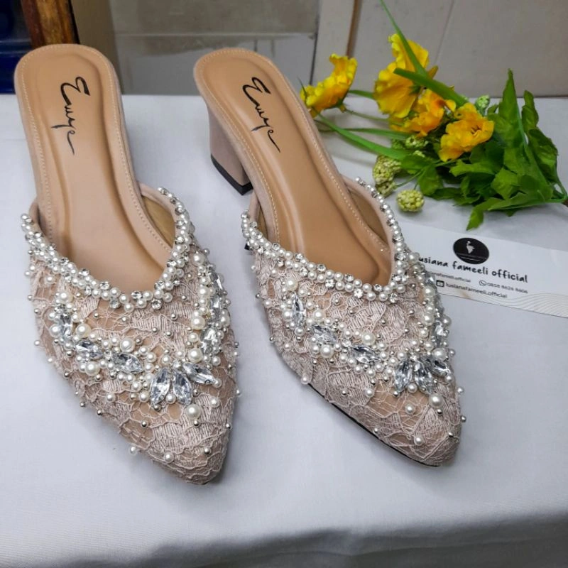 YOUNGRU | sepatu sendal  wedding luxury shoes payet