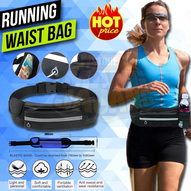 Tas Pinggang Jogging Belt Sport Lari Running Pouch Botol Hp Waterproof