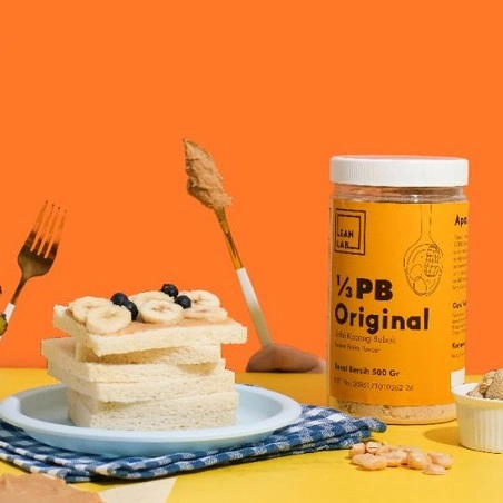 Lean Lab Selai Kacang bubuk 500gr Peanut Butter Powder (Vegan, Gluten Free, Low Fat)