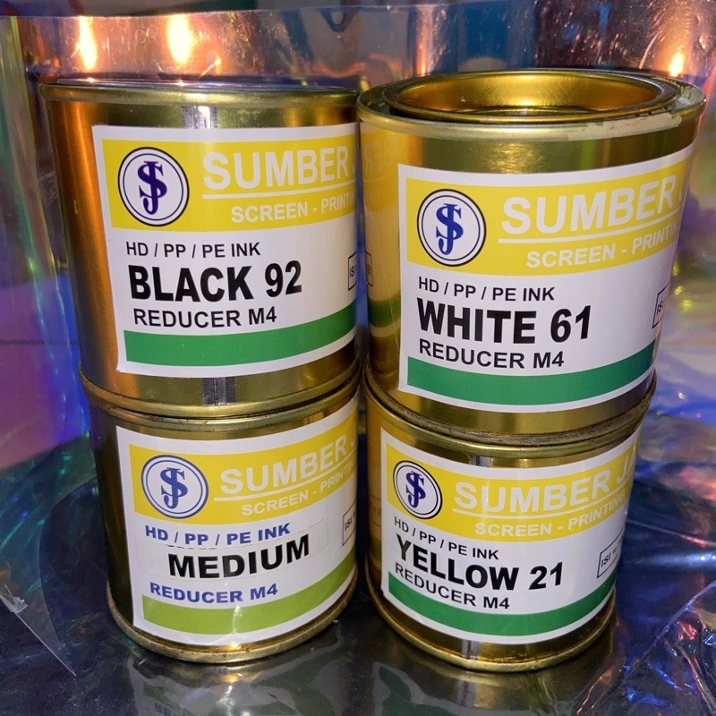 CAT PLASTIK SUMBER JAYA 200gr SABLON HD PP PE Plastik Tinta Pewarna Polymate Ink Warna Warni Color Colorful Cat Paint Painting Prakarya Kerajinan Craft Crafting Seni Kesenian Kertakes Alat Peralatan Perlengkapan Air Cair Cairan Liquid Tri Tunggal