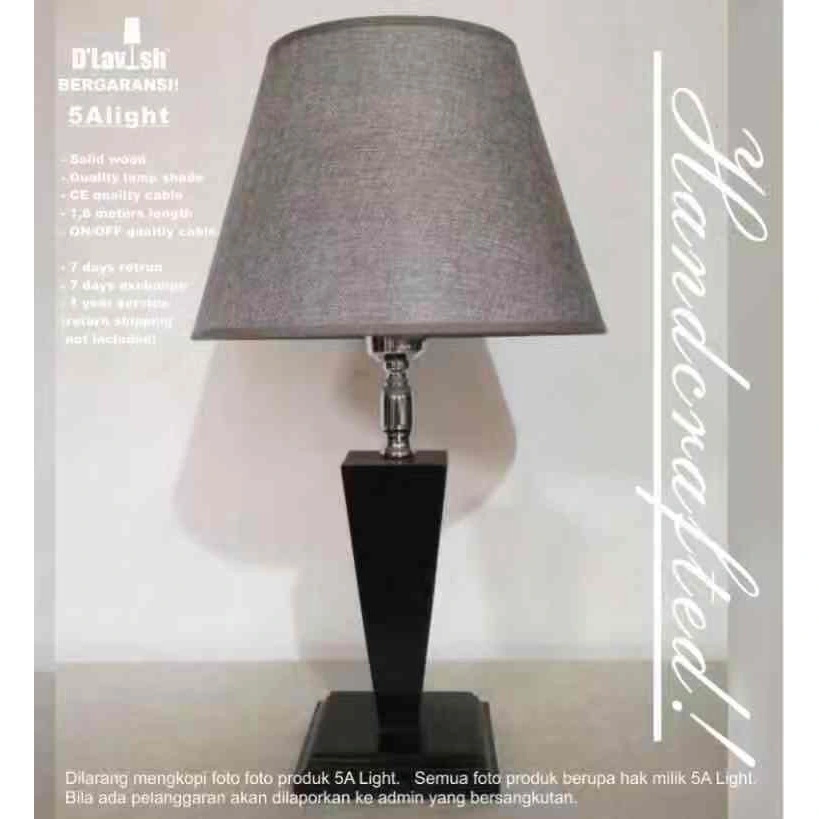 Great Wood 56cm - Lampu Meja Hias Minimalis/Lampu Tidur/Lampu Nakas