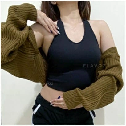 Cardigan Rajut Bolero Knit Liam Oversize Crop Outer