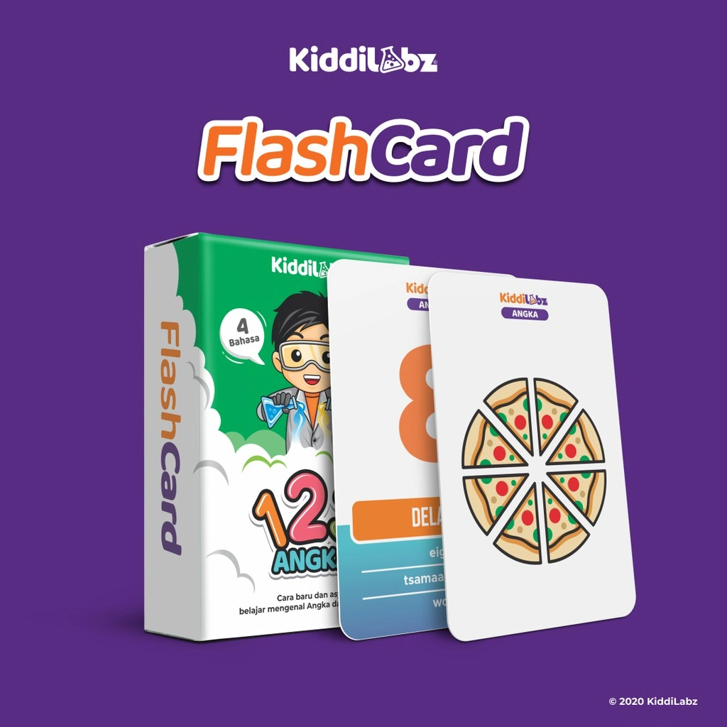 BAYIKU.ID Kiddilabz Flash Card Angka / 123 / Mainan Edukasi Belajar Berhitung Mengenal Gambar
