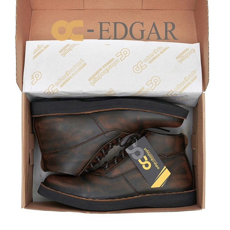 Sepatu Casual Boot Pria Kulit Asli Odon Cibaduyut OC Edgar Hitam Coklat Kekinian Pantofel New Formal
