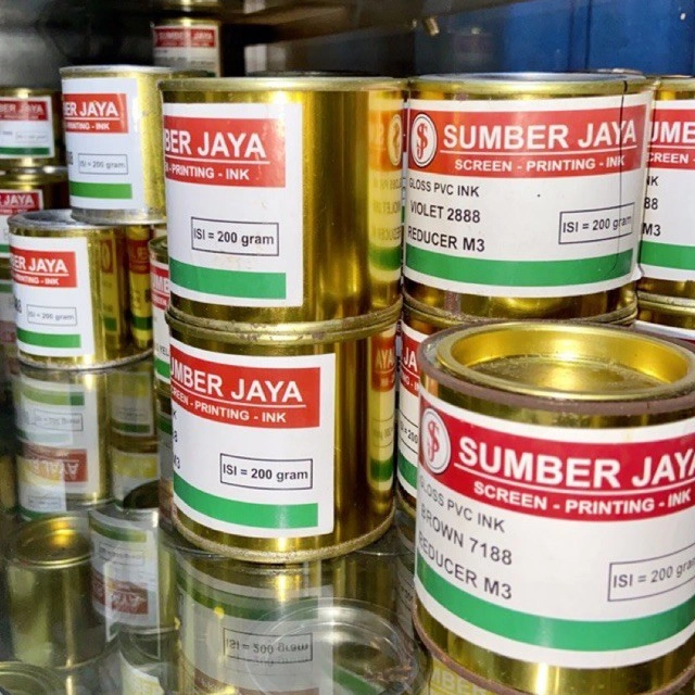 CAT SABLON SUMBER JAYA PVC 200gr Kertas Tinta Pewarna High Gloss Vinyl Vinil Ink Tinta Pewarna Polymate Ink Warna Warni Color Colorful Cat Paint Painting Prakarya Kerajinan Craft Crafting Seni Kesenian Kertakes Alat Peralatan Perlengkapan Air Tri Tunggal