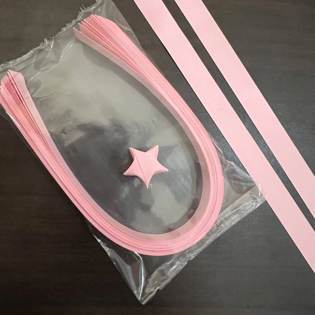 Kertas Bintang Star Paper Pastel Pink Origami Lipat Motif Warna Warni Varian Pastel Macaron Papercraft Craft Crafting Handcraft Kerajinan Prakarya Art Color Seni Kesenian Kertakes Alat Perlengkapan Stationery quilling quiling Dekor Hiasan Tri Tunggal