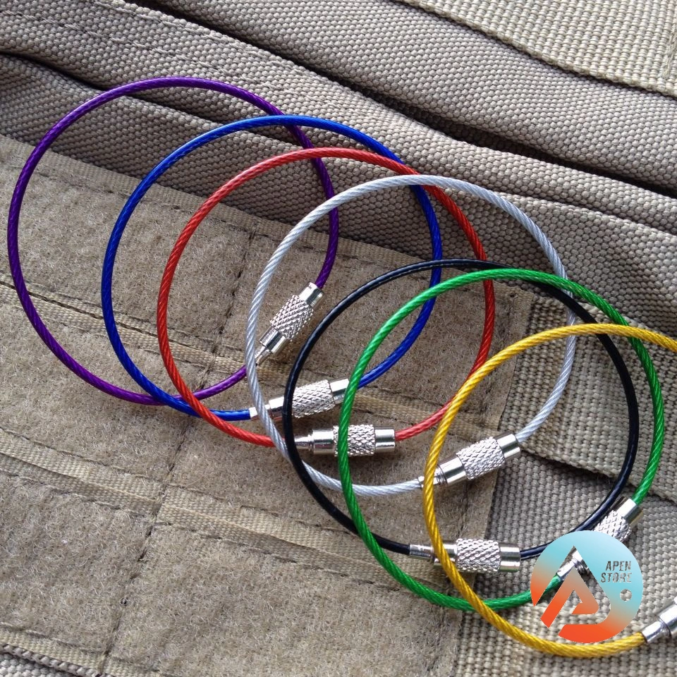 APEN Tali Stainless Steel Carabiner Wire Keys Hanging Karabiner Gantungan Kunci Barang Unik - 201380