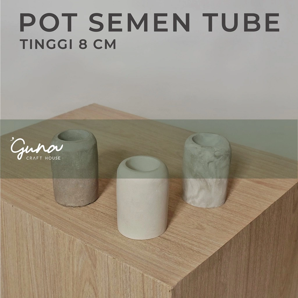 Pot Semen Tube Bentuk Tabung - Pot Kaktus Succulent - Pot Dekorasi Tanaman Sukulen - Pot Mini Tabung