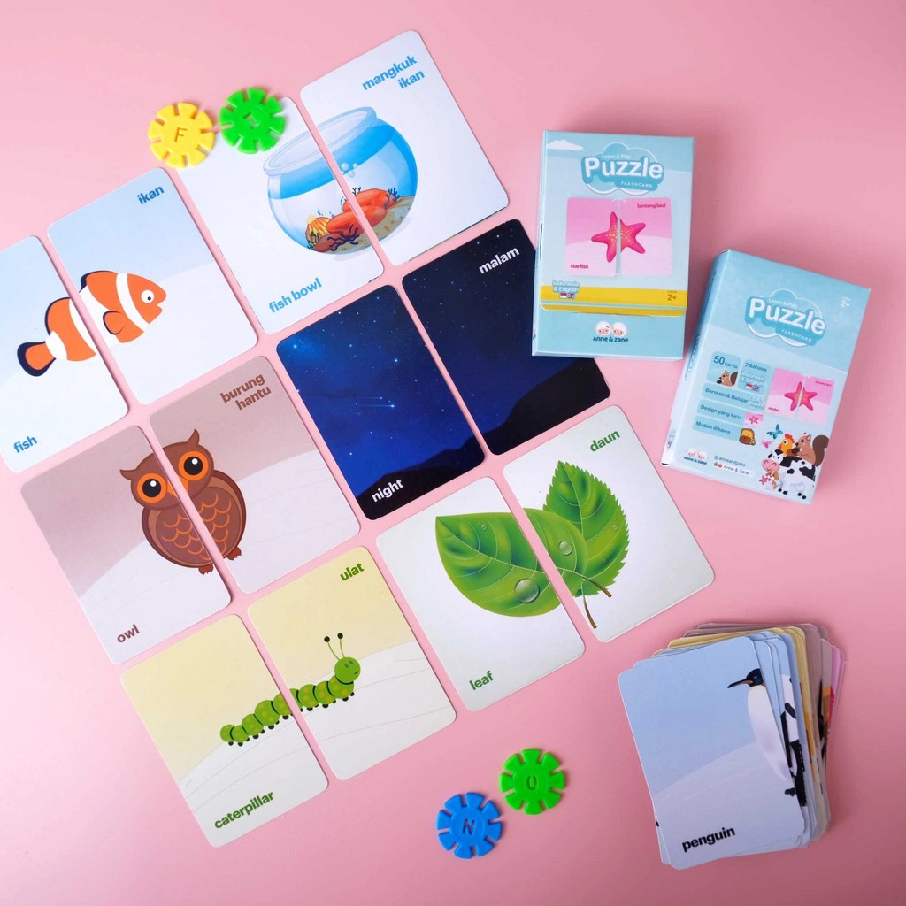 Flashcard / Kartu Edukasi / Aktivitas Bayi Anak Balita seri Puzzle / PAUD