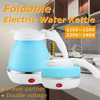 Teko Listrik Pemanas Air Kettle Portable Silikon Camping Kapasitas 600ml/Teko Lipat Electric Kettle Portable Silikon Teko Listrik Teko Lipat Air Panas Elektrik Bahan Silikon