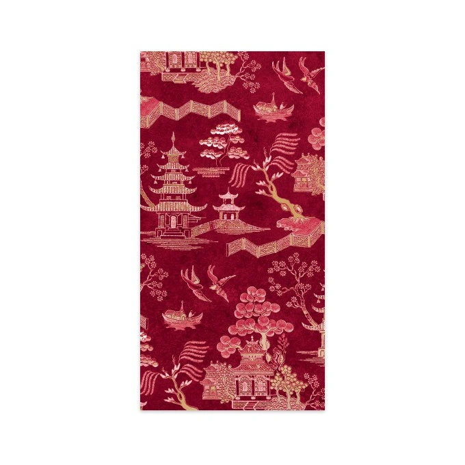Money Envelopes Oriental Garden Red Set of 12