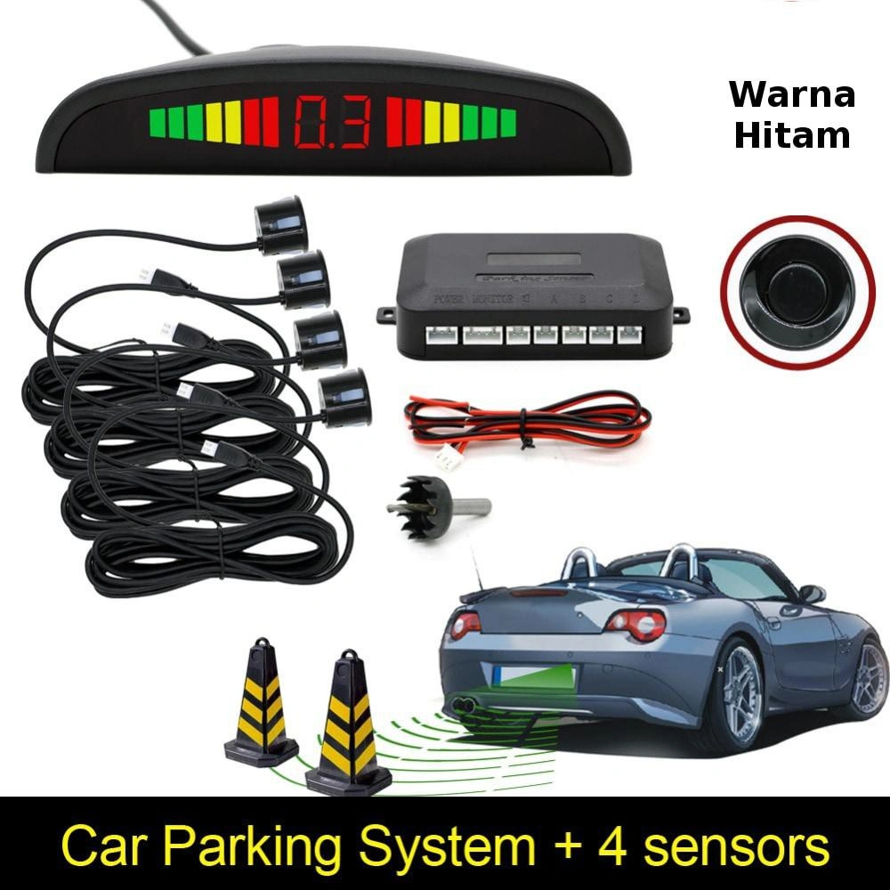 Sensor Parkir Mundur 4 Titik +Indikator LCD High Quality