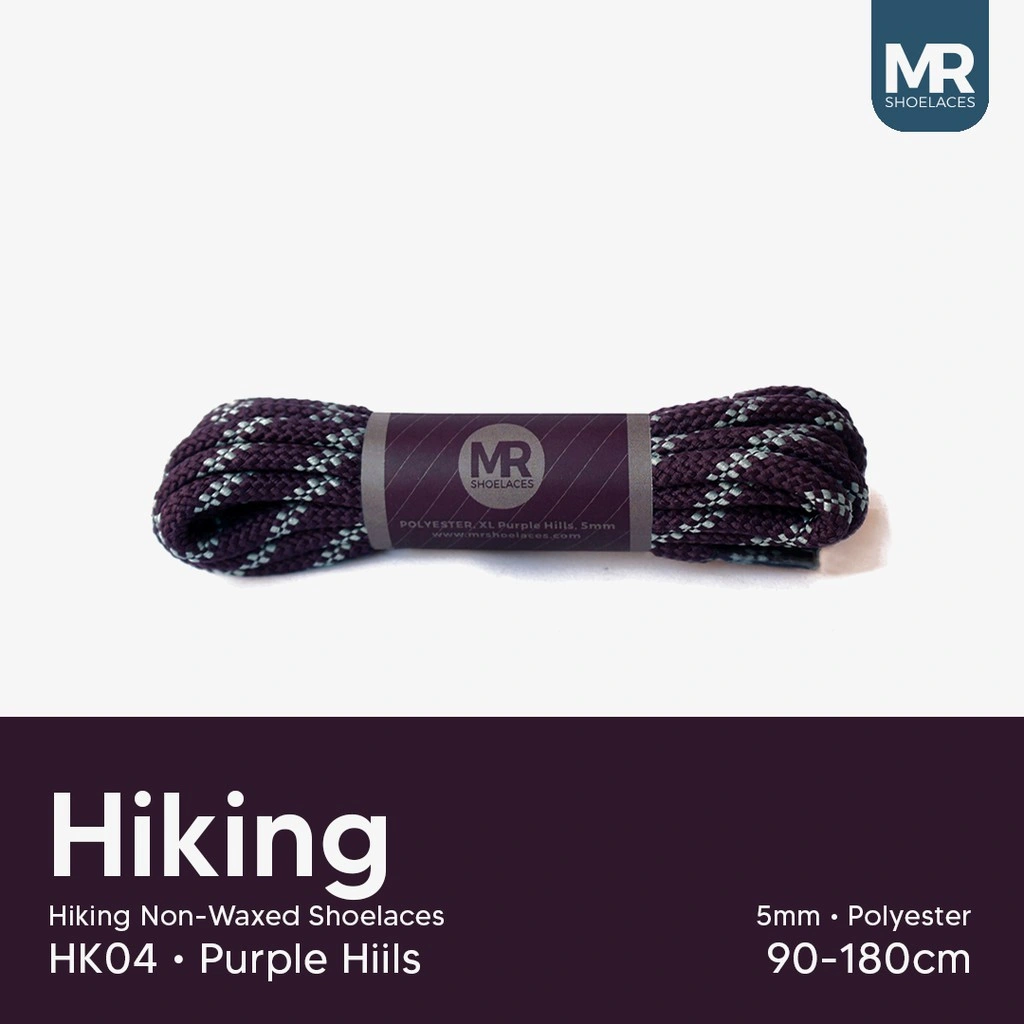 MR Shoelaces HK04 Purple Hills (Ungu) Tali Sepatu Hiking Motif 4-5mm 90cm 100cm 120cm 150cm 180cm