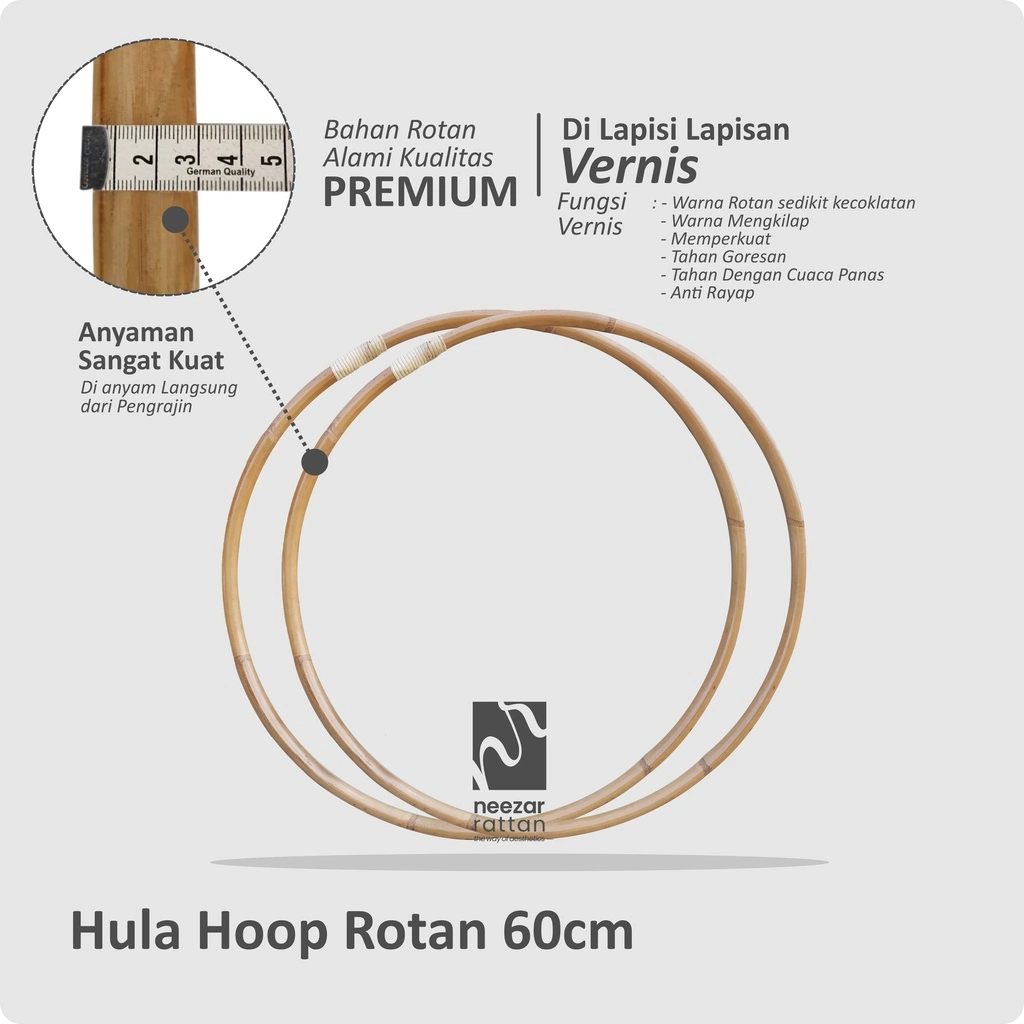 TERLARIS Hula Hoop hulahoop hulahop holahop Rotan 60 cm