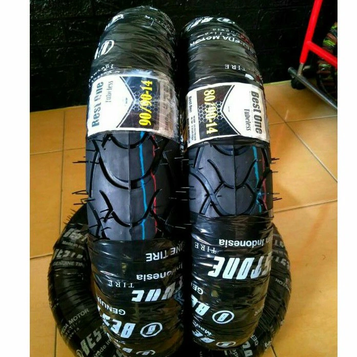 Sepasang Ban Tubless Motor Matic Beat Mio Vario Spacy Ukuran 80/90 & 90/90 Ring 14 EPR Bestone Zigma