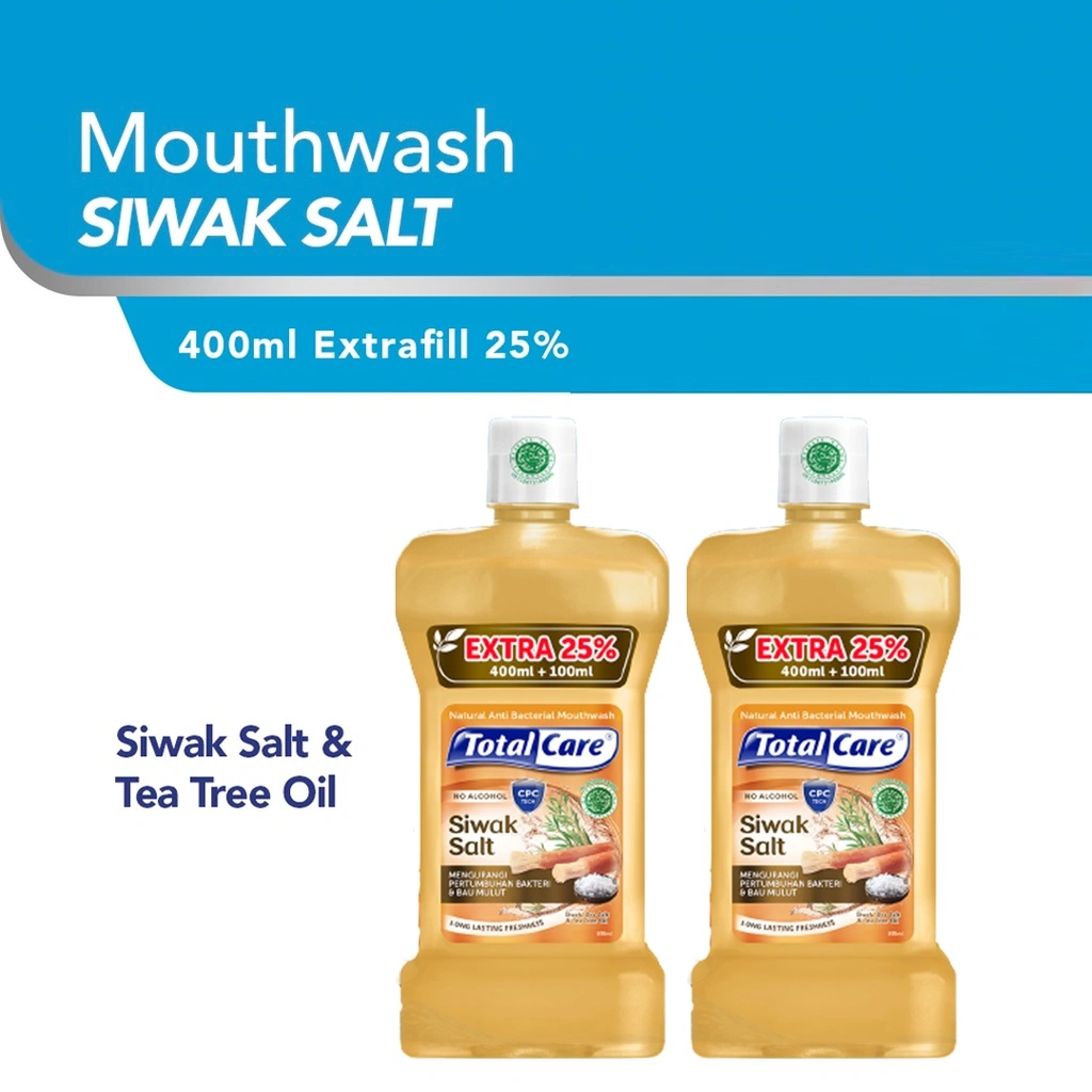 TOTAL CARE MOUTHWASH EXTRAFILL 25% - SIWAK SALT - (400ML / 2pcs) - Exp : 11.2026