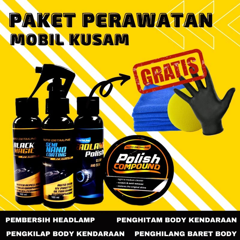 Pengkilap Body Mobil Pembersih Mika Lampu Penghilang Baret Lecet Kendaraan Penghitam Body Motor