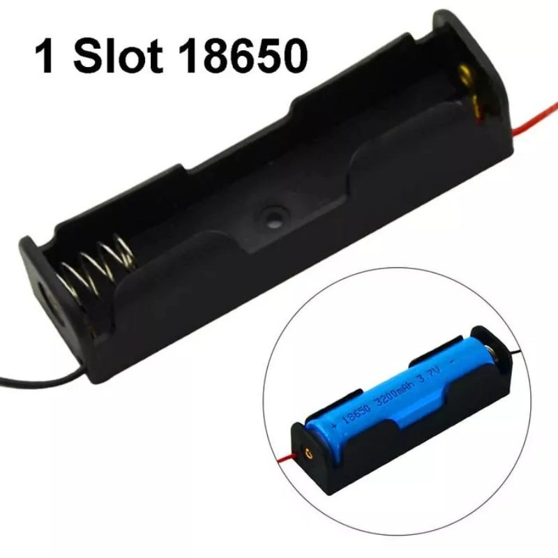 Tempat Baterai 18650 1x Single Battery Holder x1 Case Box Dudukan
