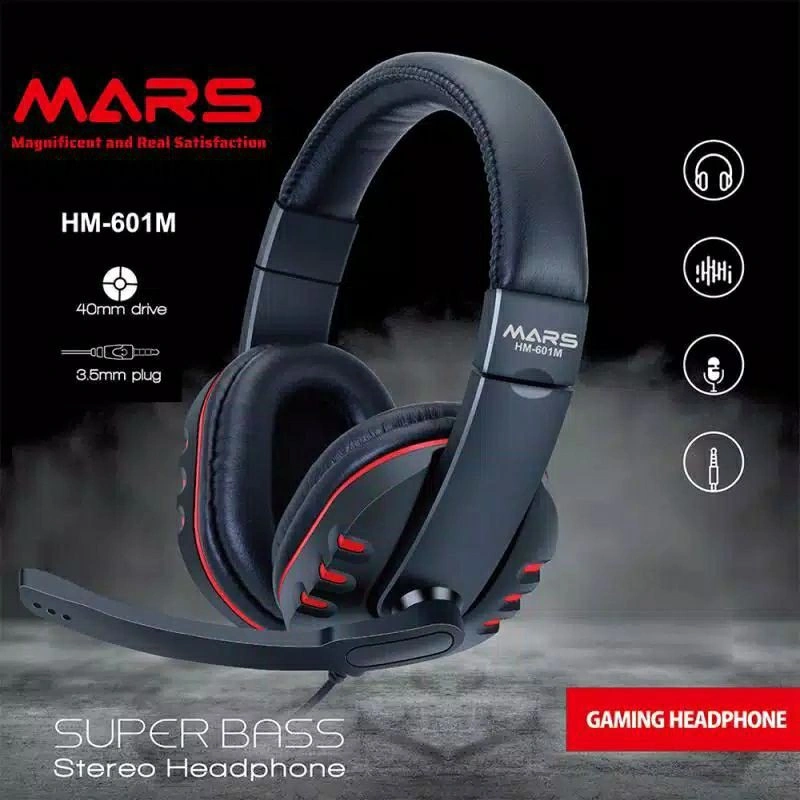 MARS HM-601M Headphone Gaming Headset + Microphone