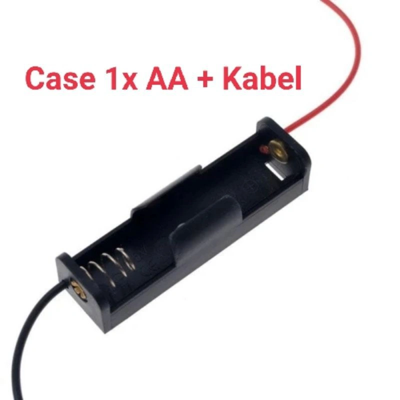 Holder Baterai 1x AA Case Box AA dan Kabel