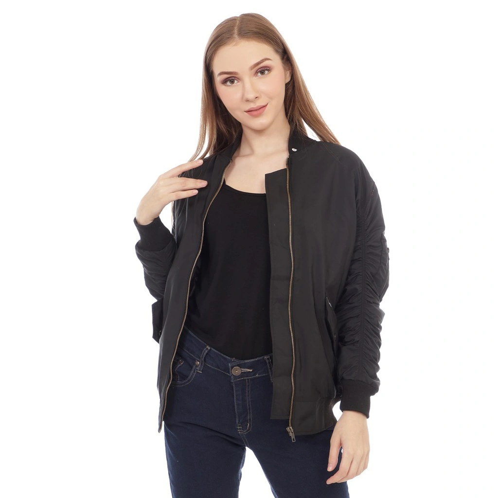 Cottonology Jaket Bomber Wanita Hitam