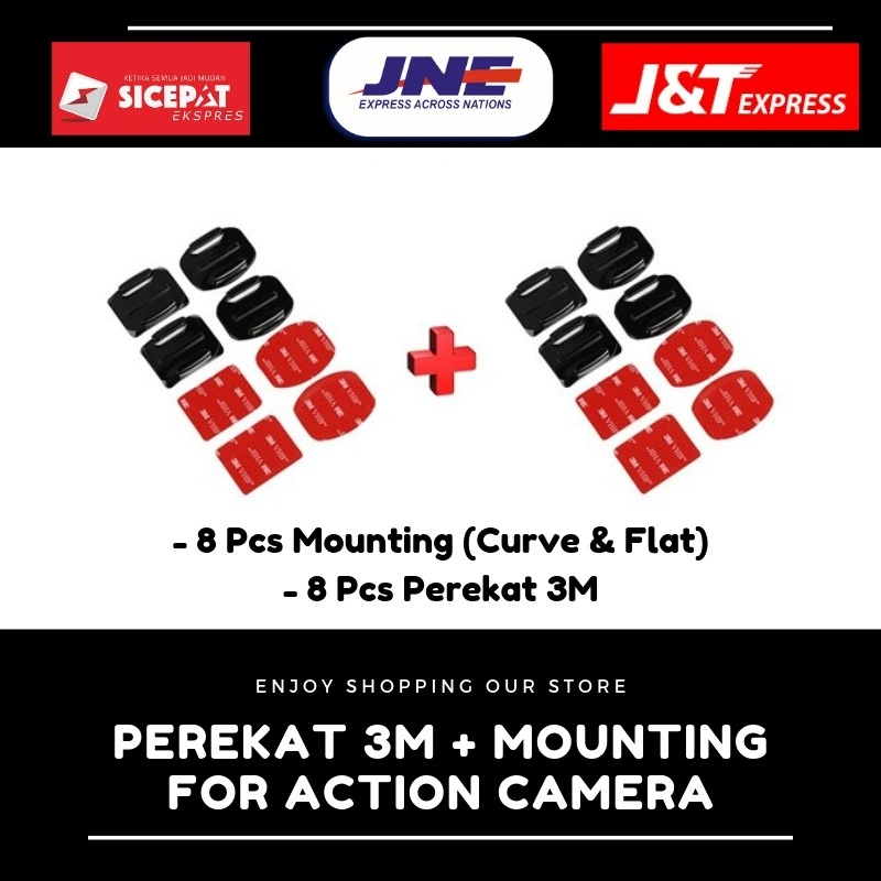 Flat Mounting Curved Mount Lem Perekat 3M Double Tip For Action Cam Xiaomi Yi Gopro Brica Sjcam