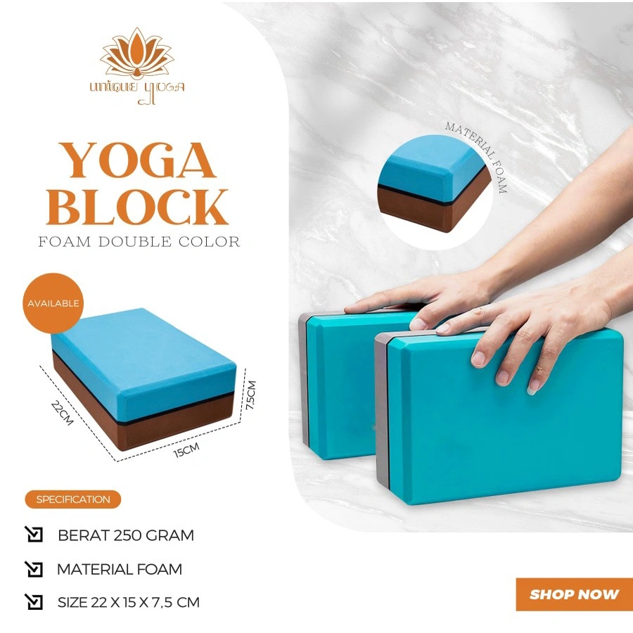 Block Foam Yoga Double Color / Balok Yoga Brick Murah Warna Kombinasi