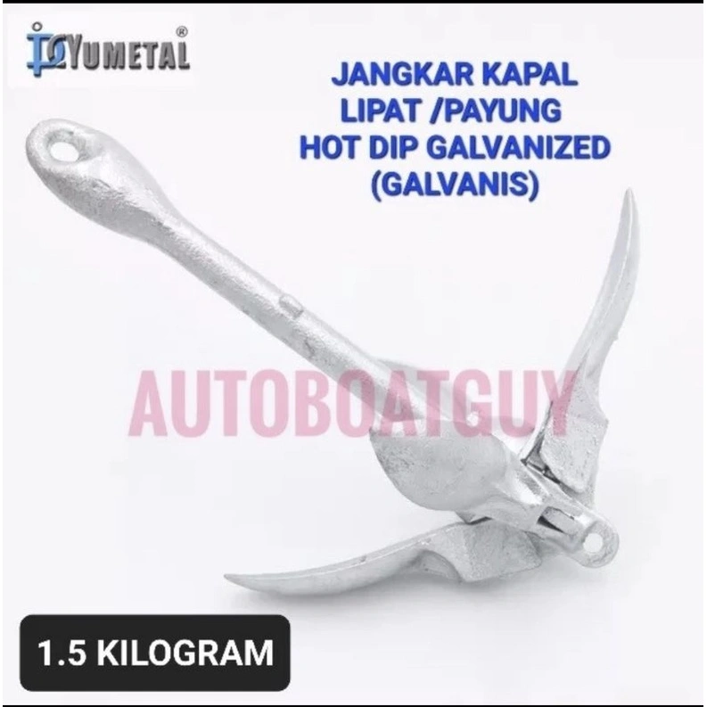 JANGKAR KAPAL Lipat / Payung Galvanis 1.5 KG Cocok Kayak Perahu Karet