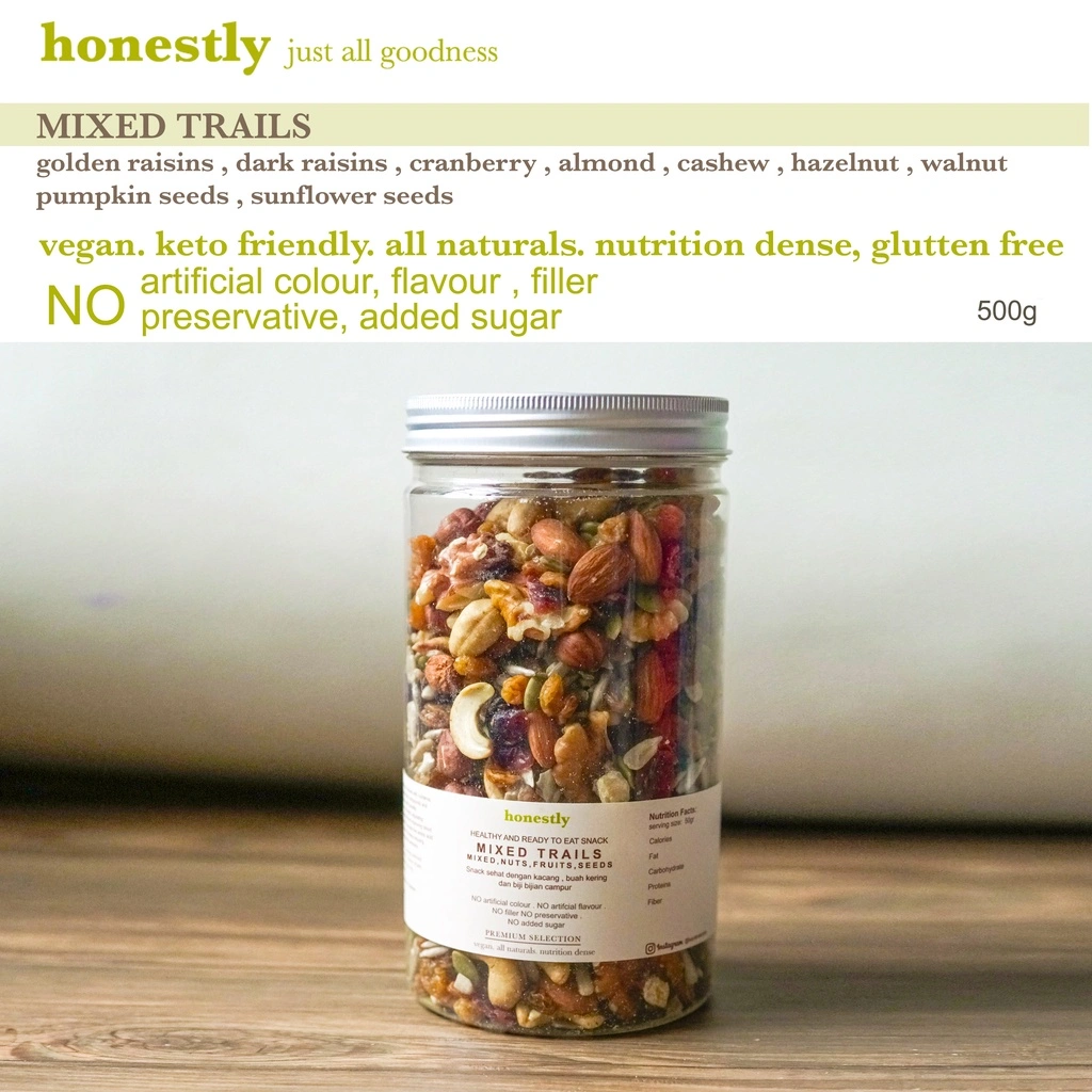 TRAIL MIXED , mix roasted nuts fruits seeds , mix kacang bijian buah