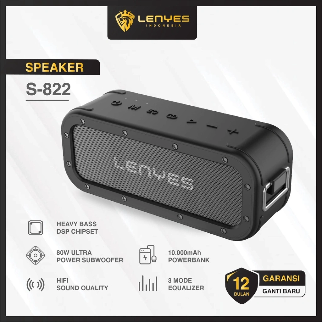 LENYES S822 80W Ultra Bass Speaker Wireless Bluetooth 5.0 DSP Hifi Stereo Sound TWS