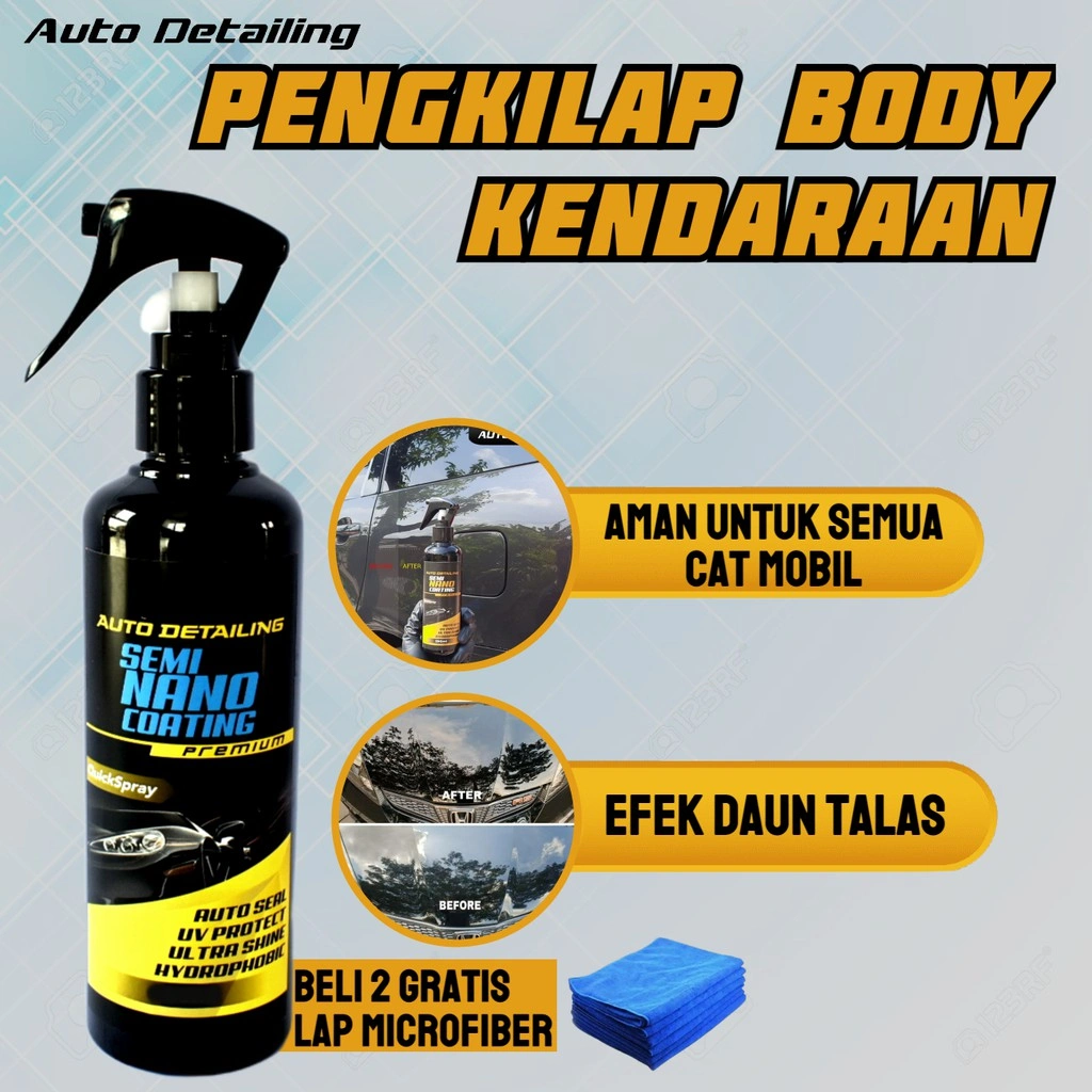 Pengkilap Body Motor Mobil Semi Nano Coating Efek Daun Talas Permanen