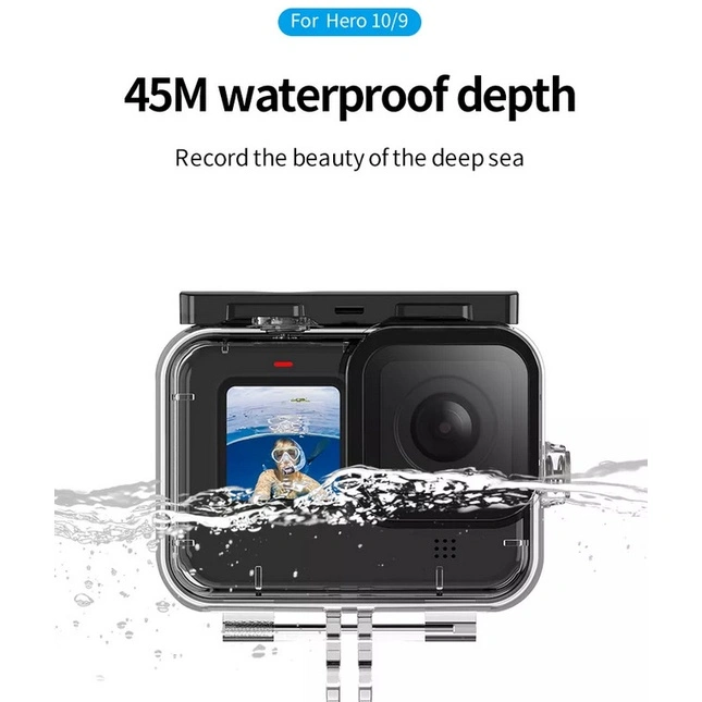 Telesin Underwater 50M Waterproof Diving Case Gopro Hero 12 / 11 / 10 / 9