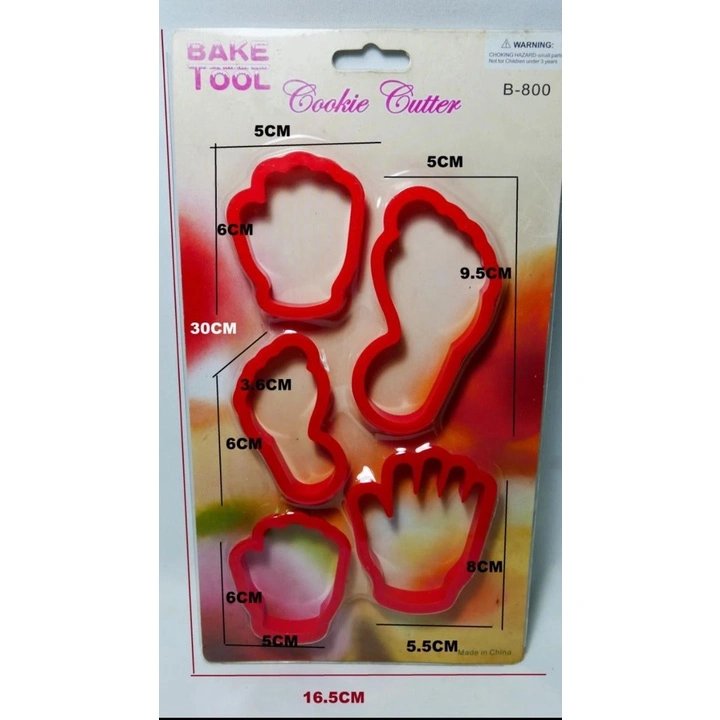 Set Cetakan Kue Kering Cookies Cutter Isi 5 Foot Print Bentuk Tapak Kaki Dan Tangan Cetakan Fondant Plunger Cetakan Roti Sandwich