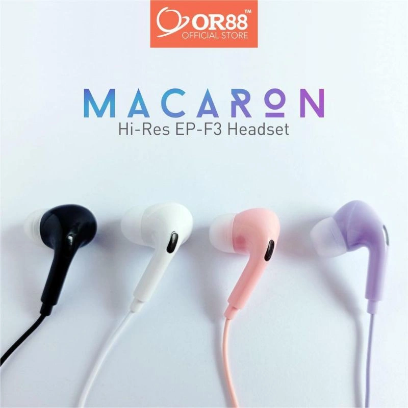 OR88 Headset Earphone Handsfree Macaron Hi Res Audio Type F3